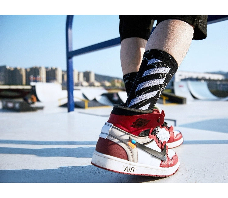 Street Letters Hip Hop Skate Socks Men's Fashion Trendy Hip Hop Mid-High Tube Socks Women's INS Sports Stockings Fashion